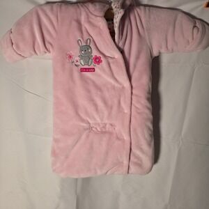Child of Mine by Carters‎ Pink Bunny Fleece Pram Snowsuit 3-6M